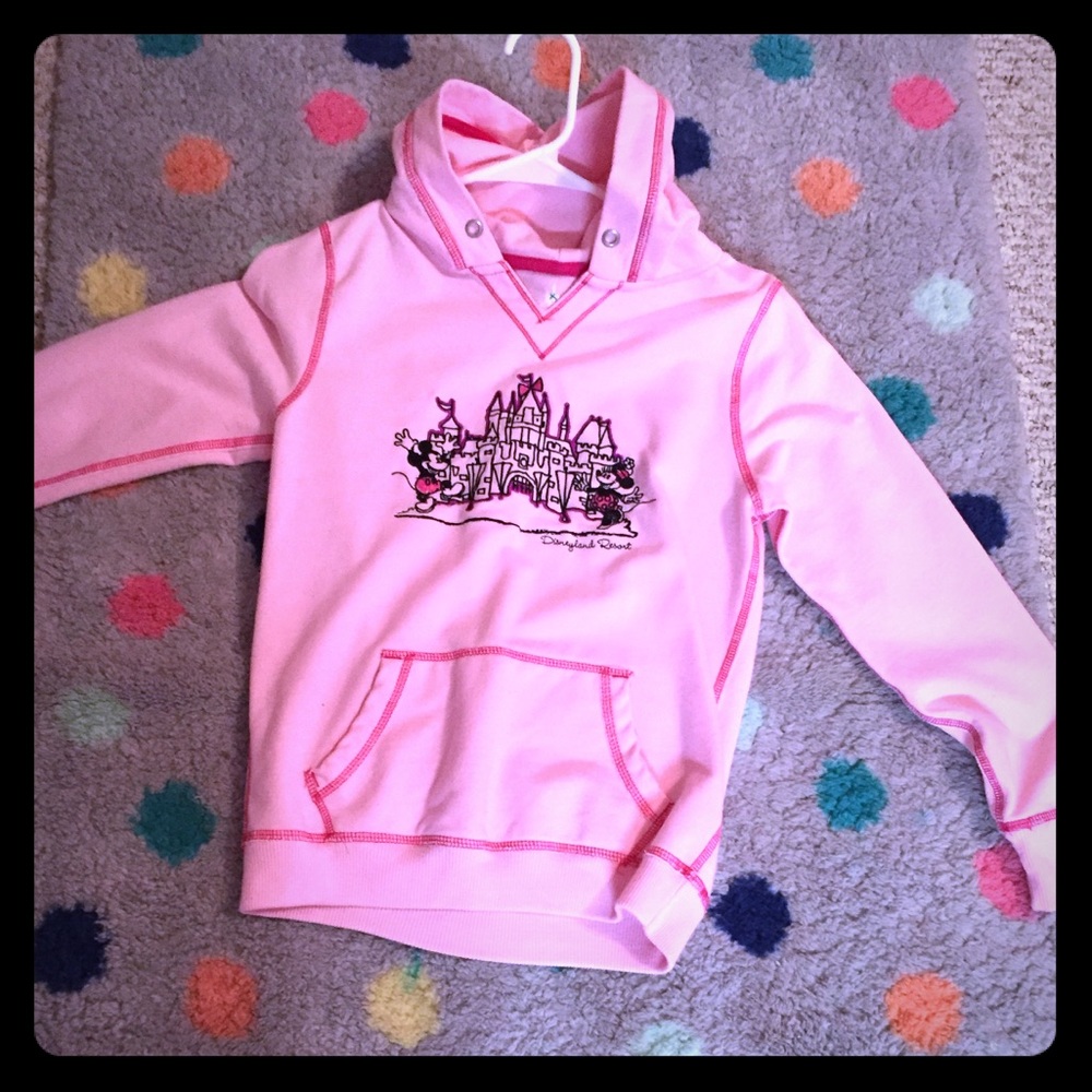 Disney pink hooded sweatshirt. Size large.